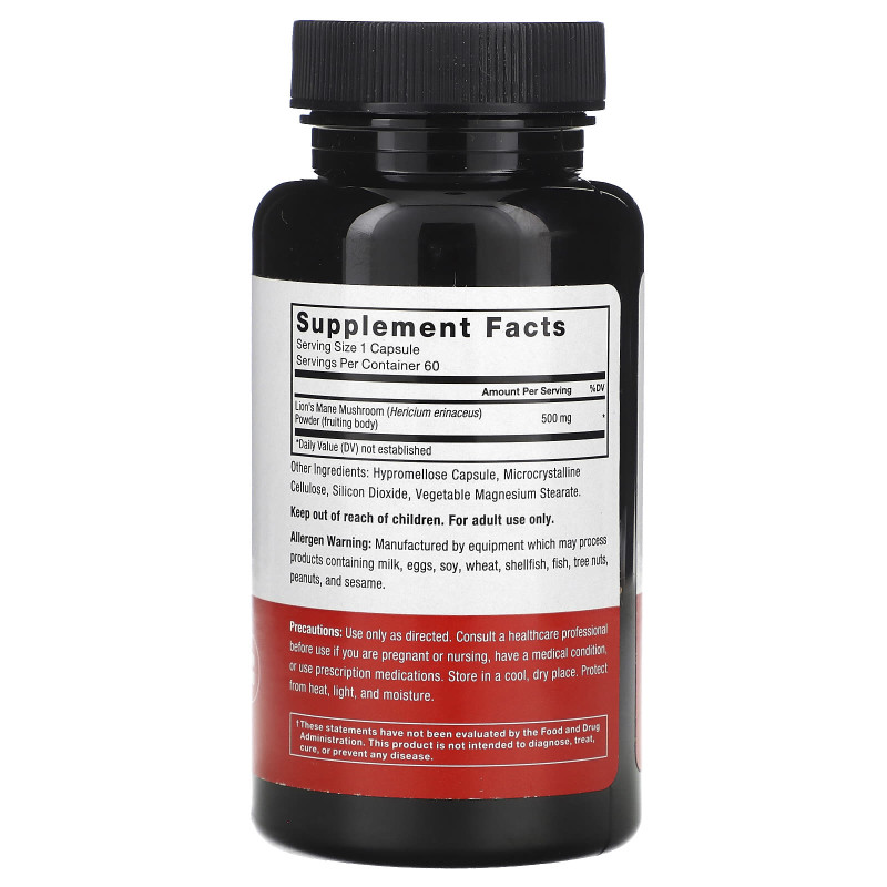 Ежовик Гребенчатый, плодовые тела — Force Factor, США, 60 капсул Ежовик Гребенчатый, плодовые тела — Force Factor, США, 60 капсул