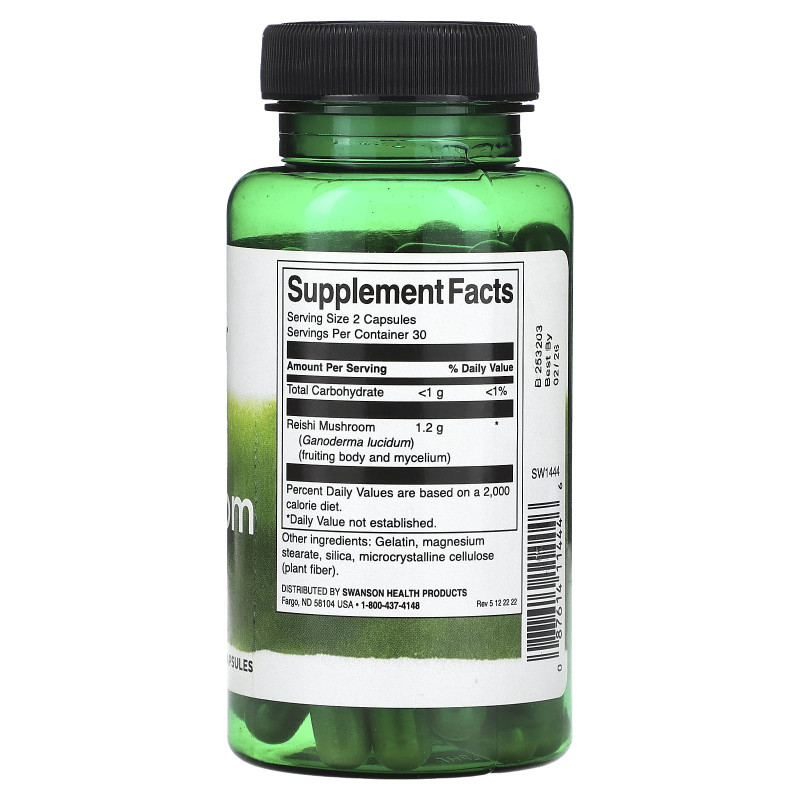 Рейши Экстракт - Swanson, США, 60 капсул Рейши Экстракт - Swanson, США, 60 капсул